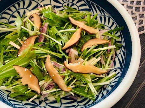 干し椎茸と水菜の中華風サラダ
